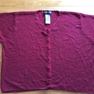 Sag Harbor Buttoned Short Sleeve Sweater Shrug 2X